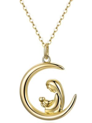 SISGEM 18k Gold Love Knot Pendant Necklace for Women